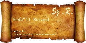 Széll Roland névjegykártya