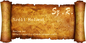 Széll Roland névjegykártya