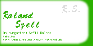 roland szell business card