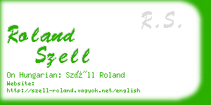 roland szell business card